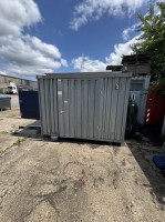 5464.19 =&gt; 1 Materialcontainer Säbu, ca. 2x3 m, verzinkt mit diversem Hausrat und Schweißmaschine Du.L Easy Mig 250