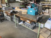 5595.113 => 1 Arbeitstisch mit 2 Schraubst&ouml;cken und Handhebelschere