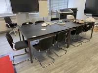 5594.24 => 1 Pos. Besprechungsm&ouml;bel bestehend aus: 4 Tischen, 10 St&uuml;hlen und 1 Drehstuhl mit Armlehnen