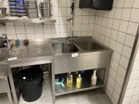 5670.45 => 1 Doppeledelstahlsp&uuml;ltisch mit Armatur und Brause