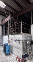 Shelving system Schäfer, approx. 4x8 m, 3-tier with 2 staircases and shelf rack, approx. 80 linear m, plug-in system and 1 metal tool cabinet