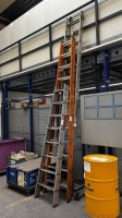 1 aluminiumsstøttestige, 2x14 trinn