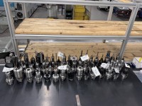 1 lot of HSK 63 tool holders with various tools, 73 pieces