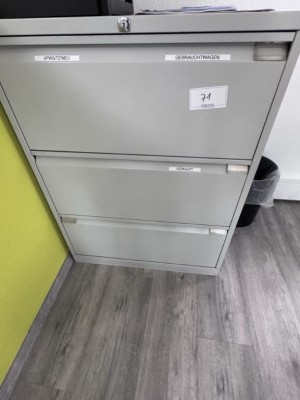 Bild 5589.71 => 1 Metallhängeregistraturschrank, 2-reihig, 3-zugig