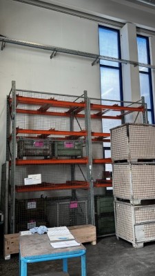 5590.347 => 1 Palettenregal, ca. 3,5 lfd. m mit Drahtgitterelementen